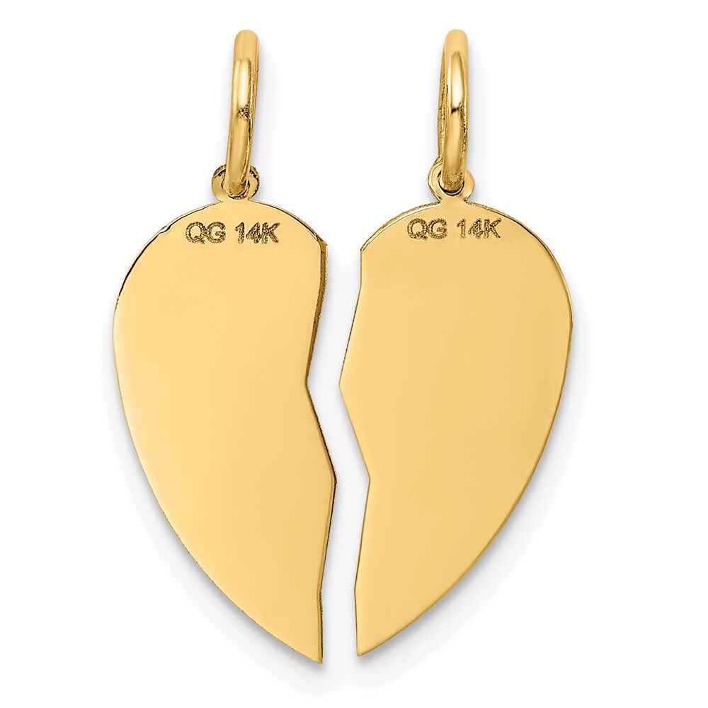 14k Yellow Gold 2-piece BEST FRIEND Charm Pendant for Women