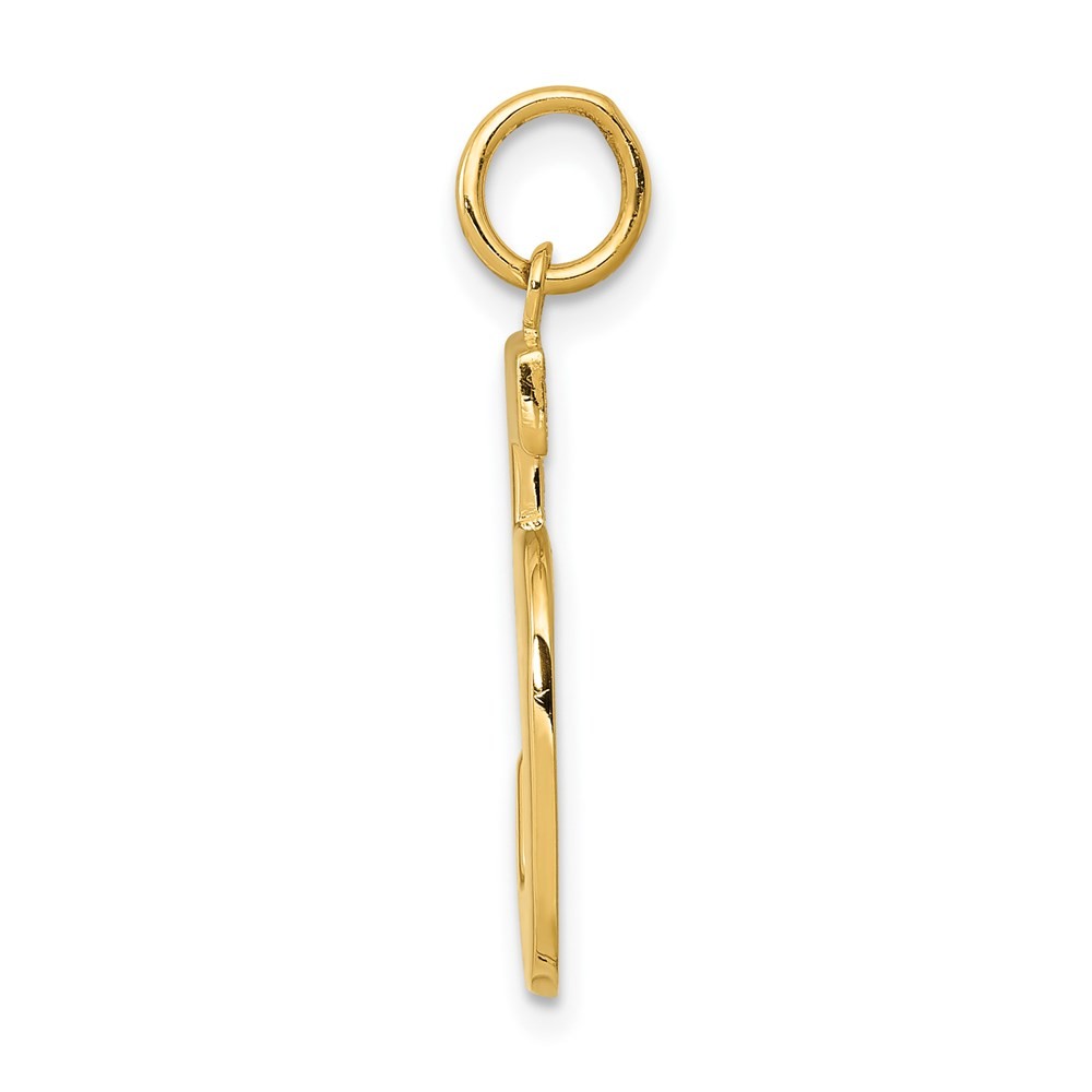 14k Yellow Gold Large Polished Number 5 Charm Pendant