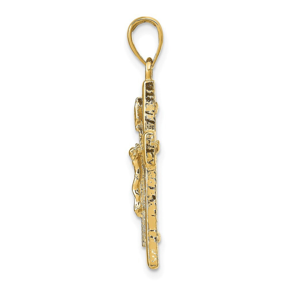 14k Yellow Gold Polished Crucifix Pendant