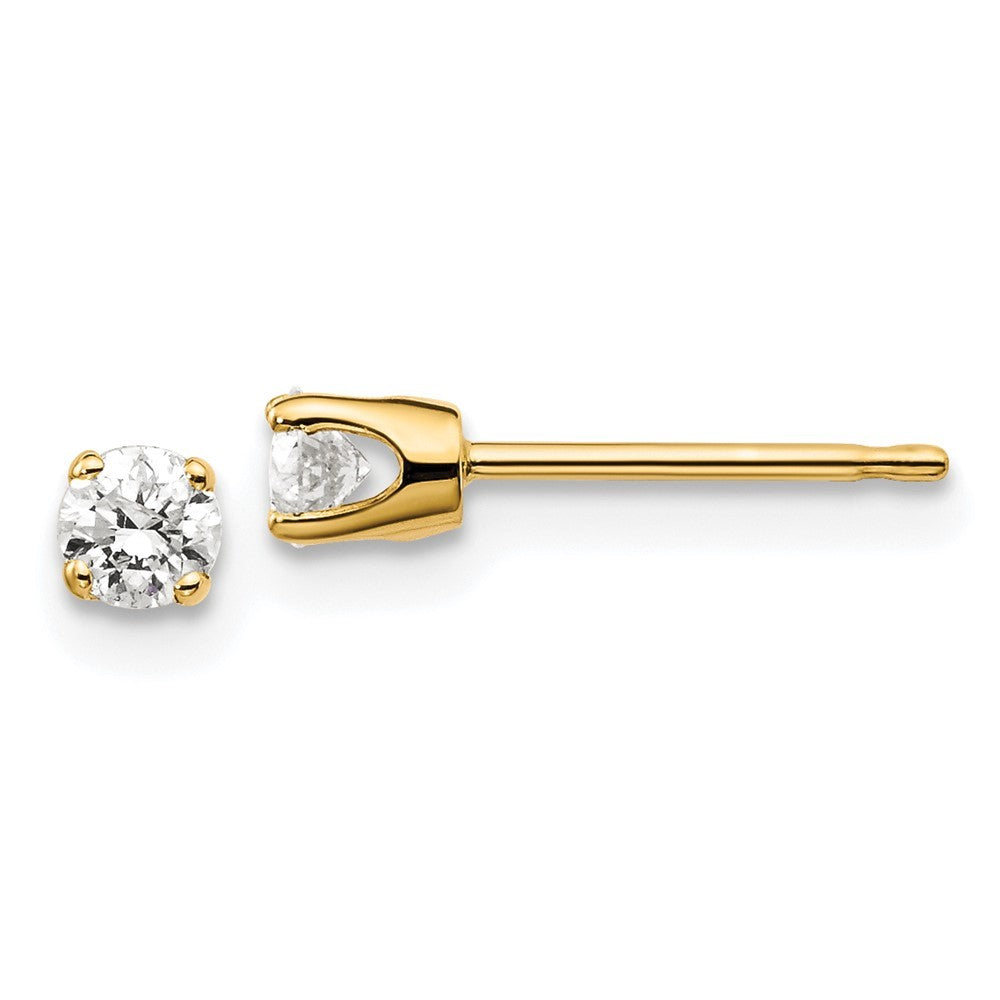 14ky .25ct. I2 K-L Diamond Stud Push-on Earrings