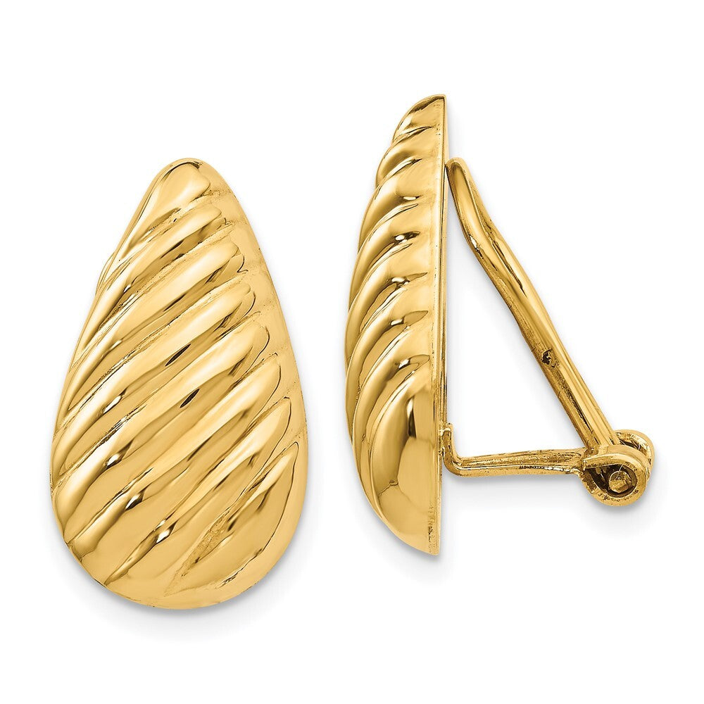 14k Yellow Gold Non-pierced Fancy Stud Earrings