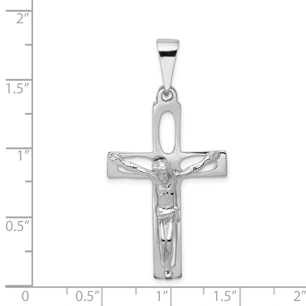 14k White Gold Crucifix Pendant for Women