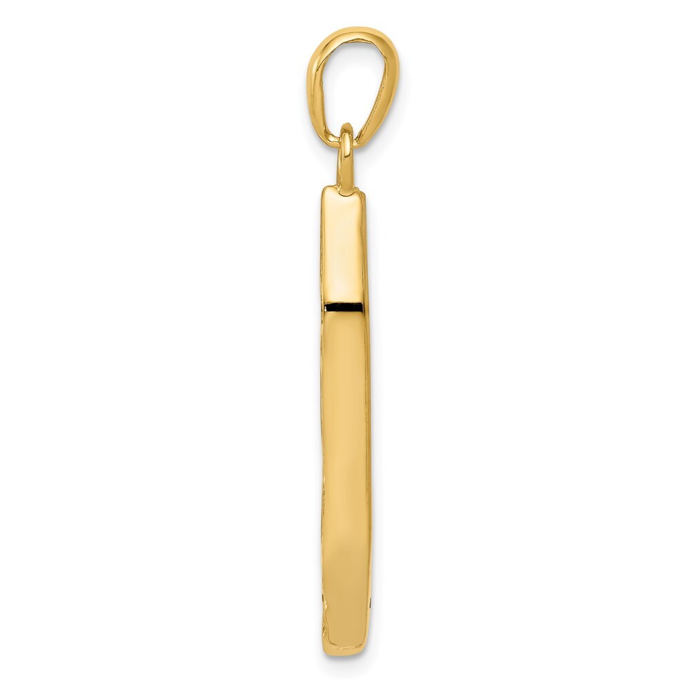 14k Yellow Gold  White Rhodium Mezuzah Shin Charm Pendant for Women