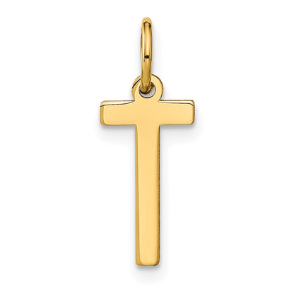 14k Yellow Gold Letter T Initial Pendant