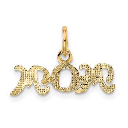 14k Yellow Gold MOM Charm