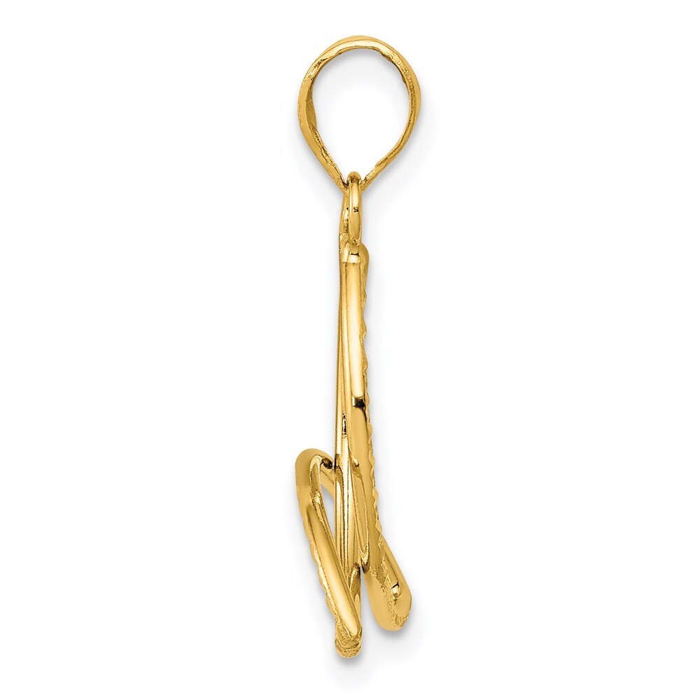 14k Yellow Gold Diamond Cut Trinity Pendant for Women