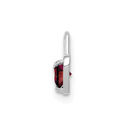 14k White Gold January Synthetic Birthstone Heart Charm Pendant