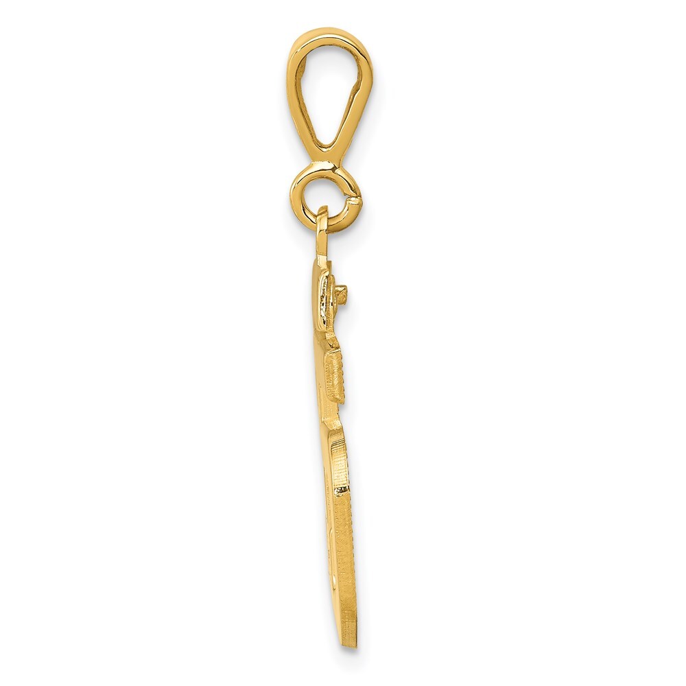 14k Yellow Gold Medium Polished Number 55 Charm Pendant for Women