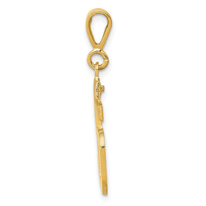 14k Yellow Gold Medium Polished Number 55 Charm Pendant for Women