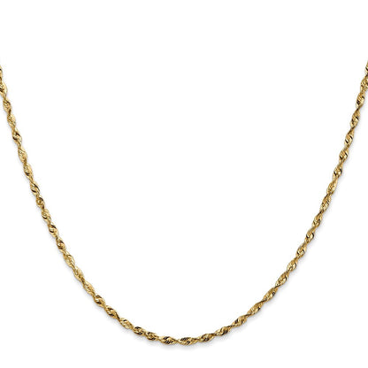 14k Yellow Gold 16 inch 1.8mm Ultra Diamond-cut Rope Chain Necklace