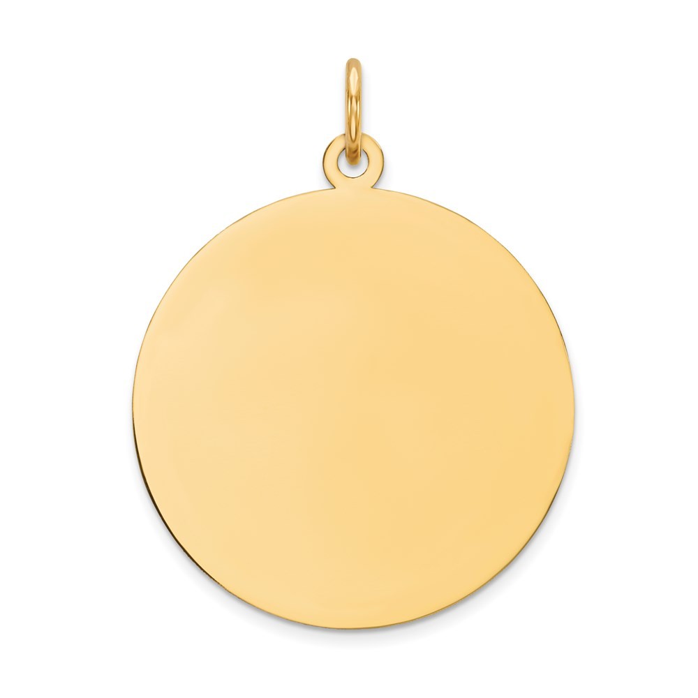 14k Yellow Gold Plain .013 Gauge Circular Engravable Disc Charm