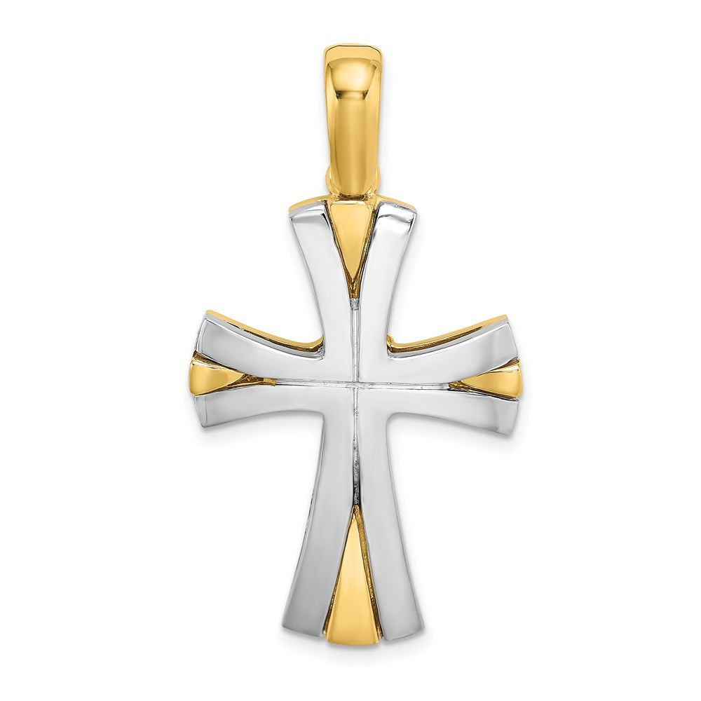 14K W Rhodium Cross Charm