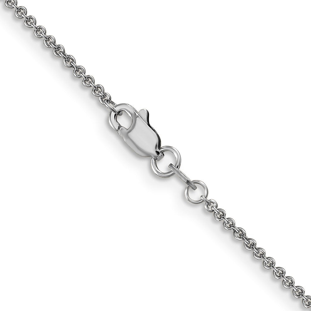 14K White Gold 22 inch 1.4mm Round Open Link Cable Chain Necklace