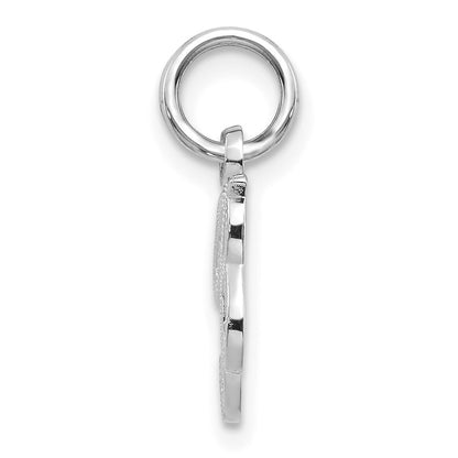 14K White White Gold Casted Script Letter B Initial Charm