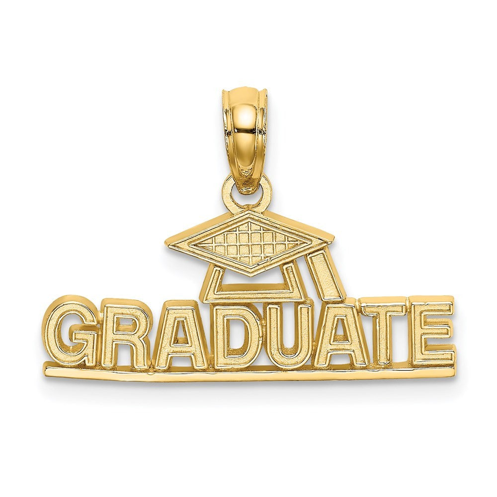 14k Yellow Gold Polished GRADUATE Under Cap Charm