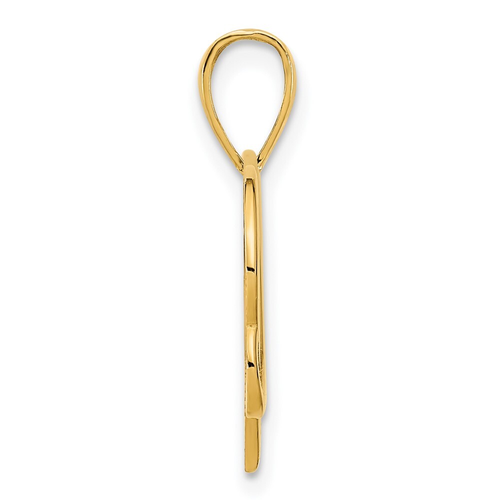 14k Yellow Gold Fancy Heart Pendant for Women
