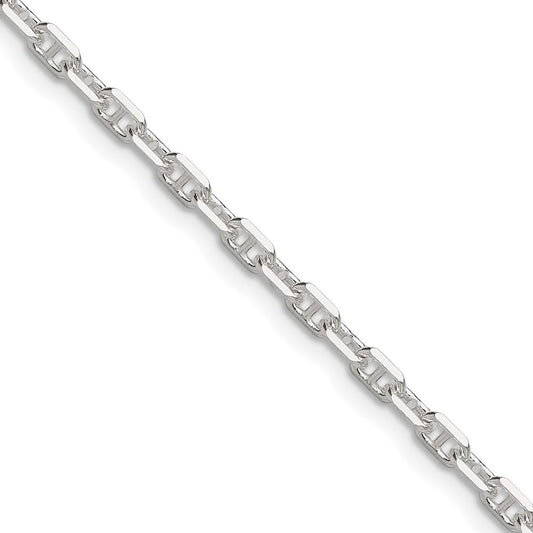 Sterling Silver Polished and Diamond-Cut 3mm Mariner Link Chain Necklace