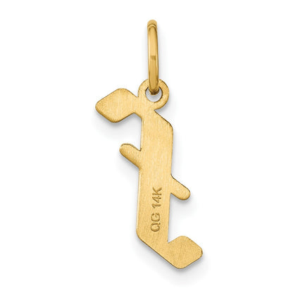 14k Yellow Gold Letter F Initial Pendant