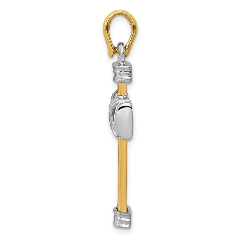 14k Two-Tone Gold Latin Cross Pendant