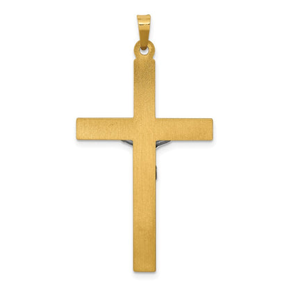 14k Two-tone Gold INRI Hollow Crucifix Pendant for Women