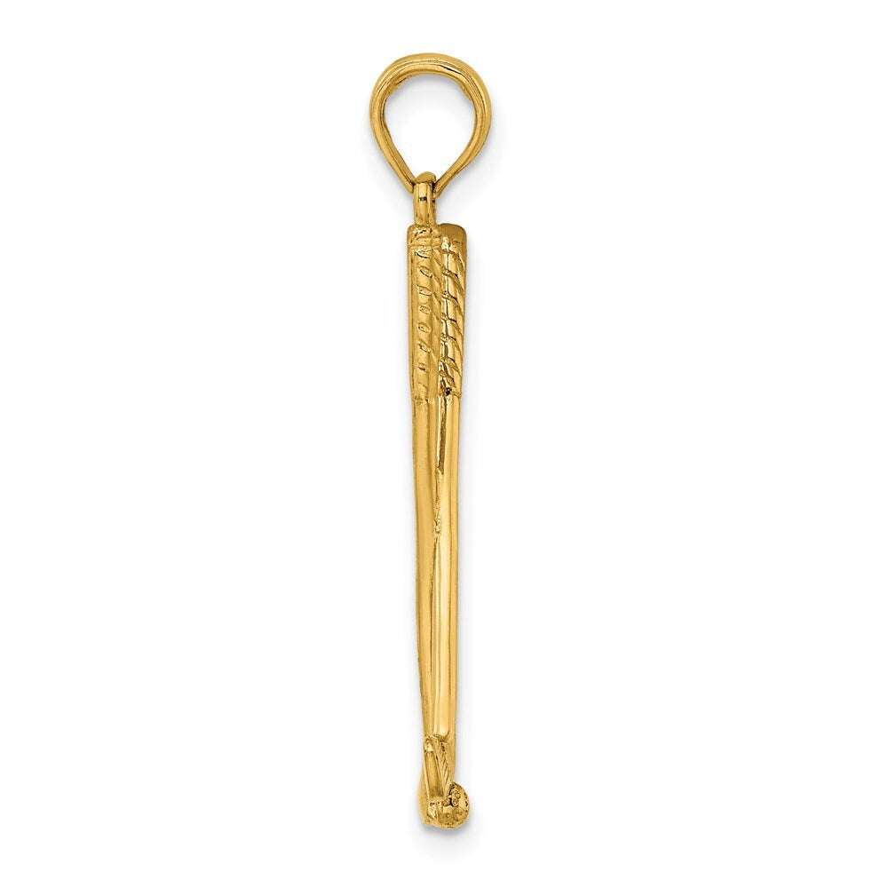14k Yellow Gold 3-D Double Golf Clubs with Ball Charm Pendant for Women