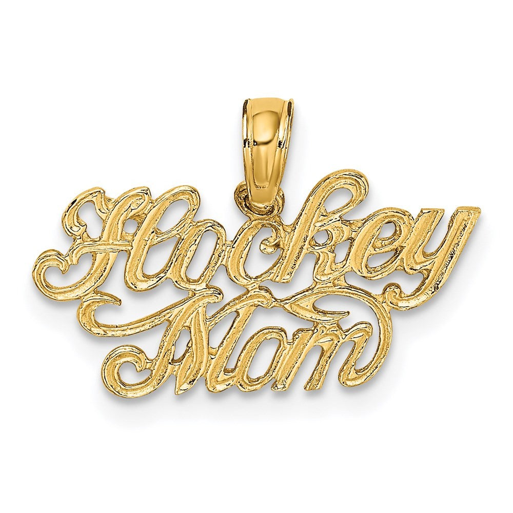 14k Yellow Gold HOCKEY MOM Charm