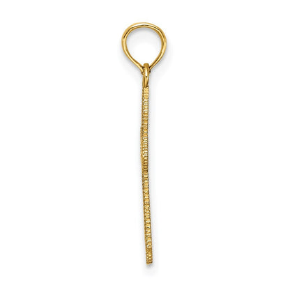 14k Yellow Gold Diamond-Cut w/ Beaded Edge Cross Charm