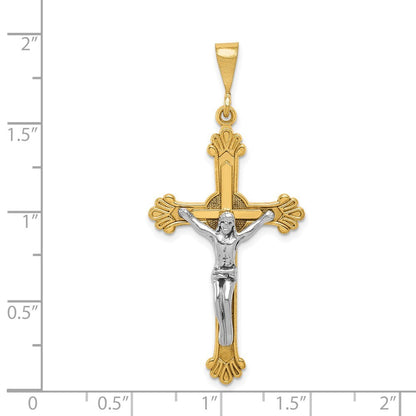 14k Two-tone Gold Crucifix Pendant for Women