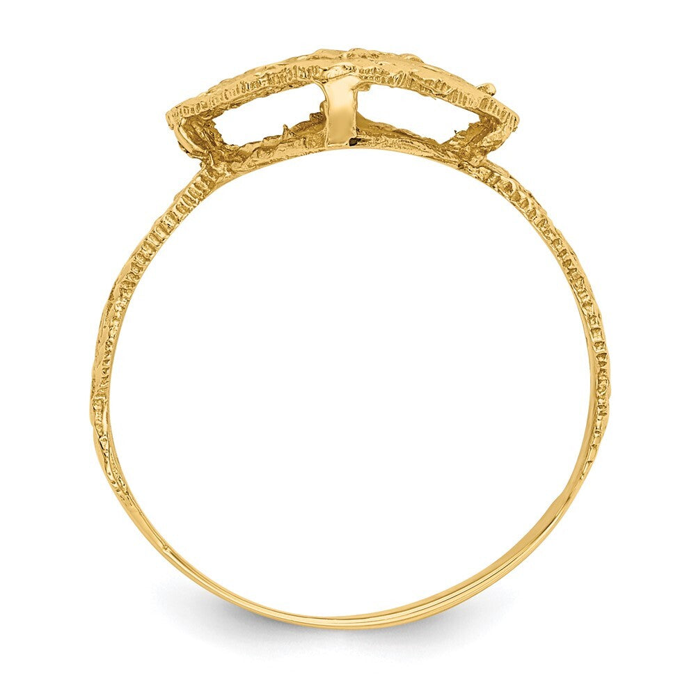 14K Yellow Gold Diamond-Cut Filigree Ring