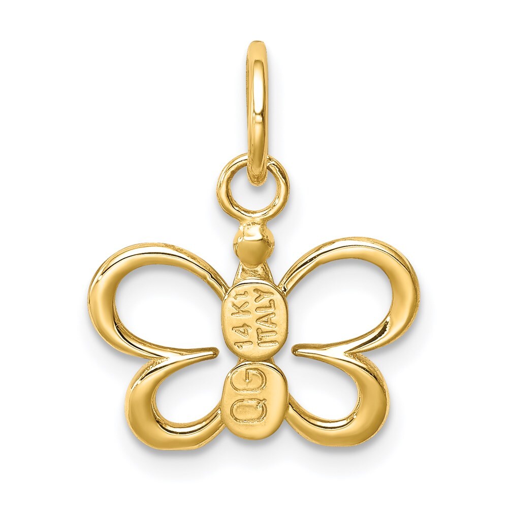 14k Yellow Gold Butterfly Pendant for Women