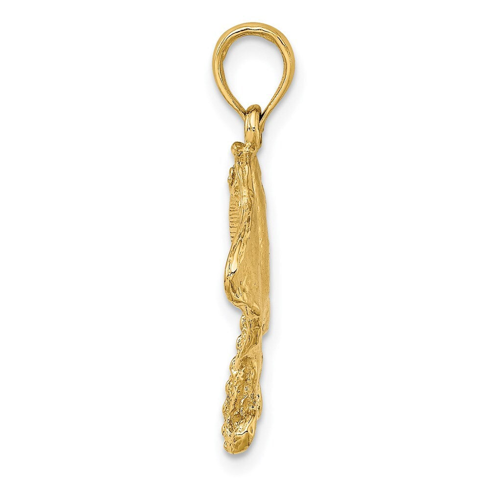 14k Yellow Gold Stingray Charm Pendant for Women