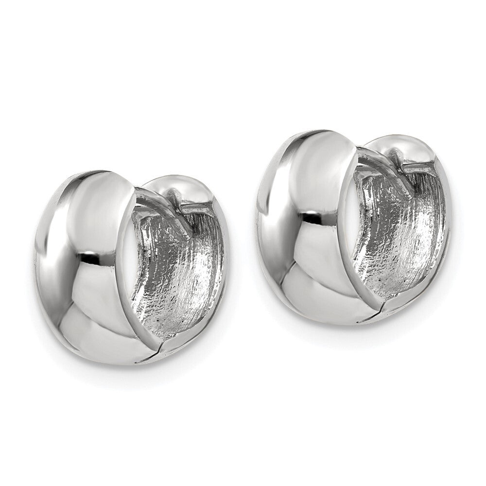 14k White Gold Round Hinged Hoop Earrings Gift for Women