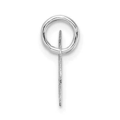 14k White Gold Uppercase Letter W Initial Charm Pendant