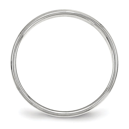 Sterling Silver 4mm Flat with Step Edge Size 6 Band Ring