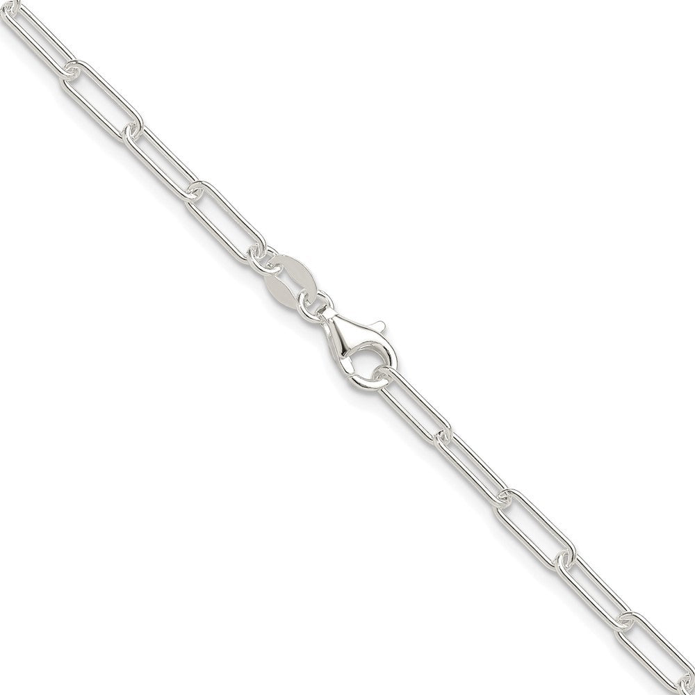 Sterling Silver Rhodium-plated Polished 3.15mm Paperclip Chain Necklace