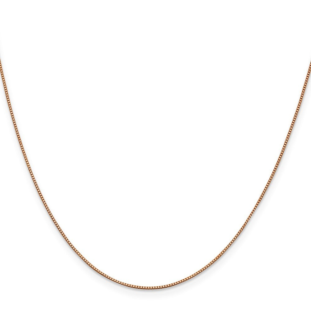 14K Rose Gold 22 inch .7mm Box Link Chain Necklace