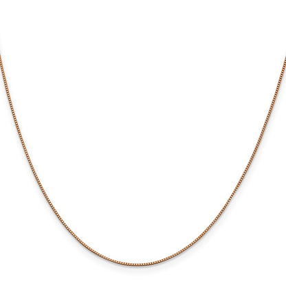 14K Rose Gold 22 inch .7mm Box Link Chain Necklace