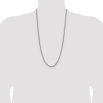 Sterling Silver Rhodium-plated 2.5mm Diamond-cut Square Spiga Chain