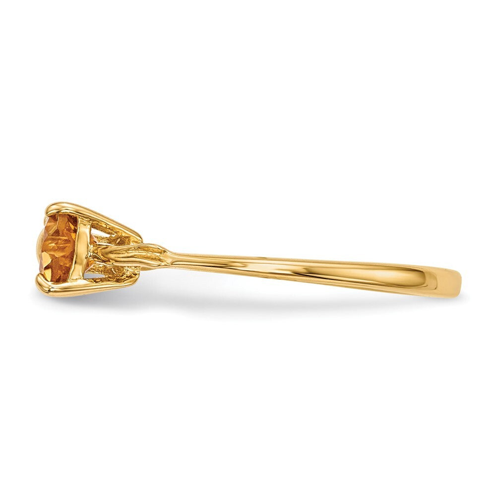 14K Yellow Gold Gold Polished Citrine Bow Ring