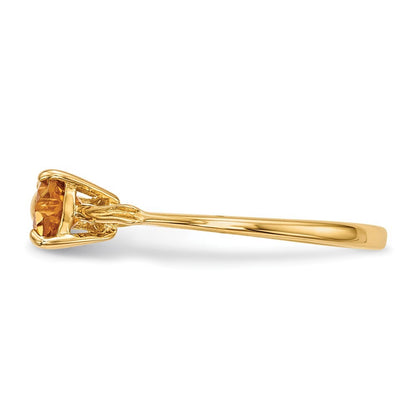 14K Yellow Gold Gold Polished Citrine Bow Ring