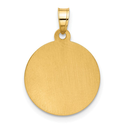 14k Yellow Gold and White Rhodium Hollow Miraculous Mary Plain Back Medal