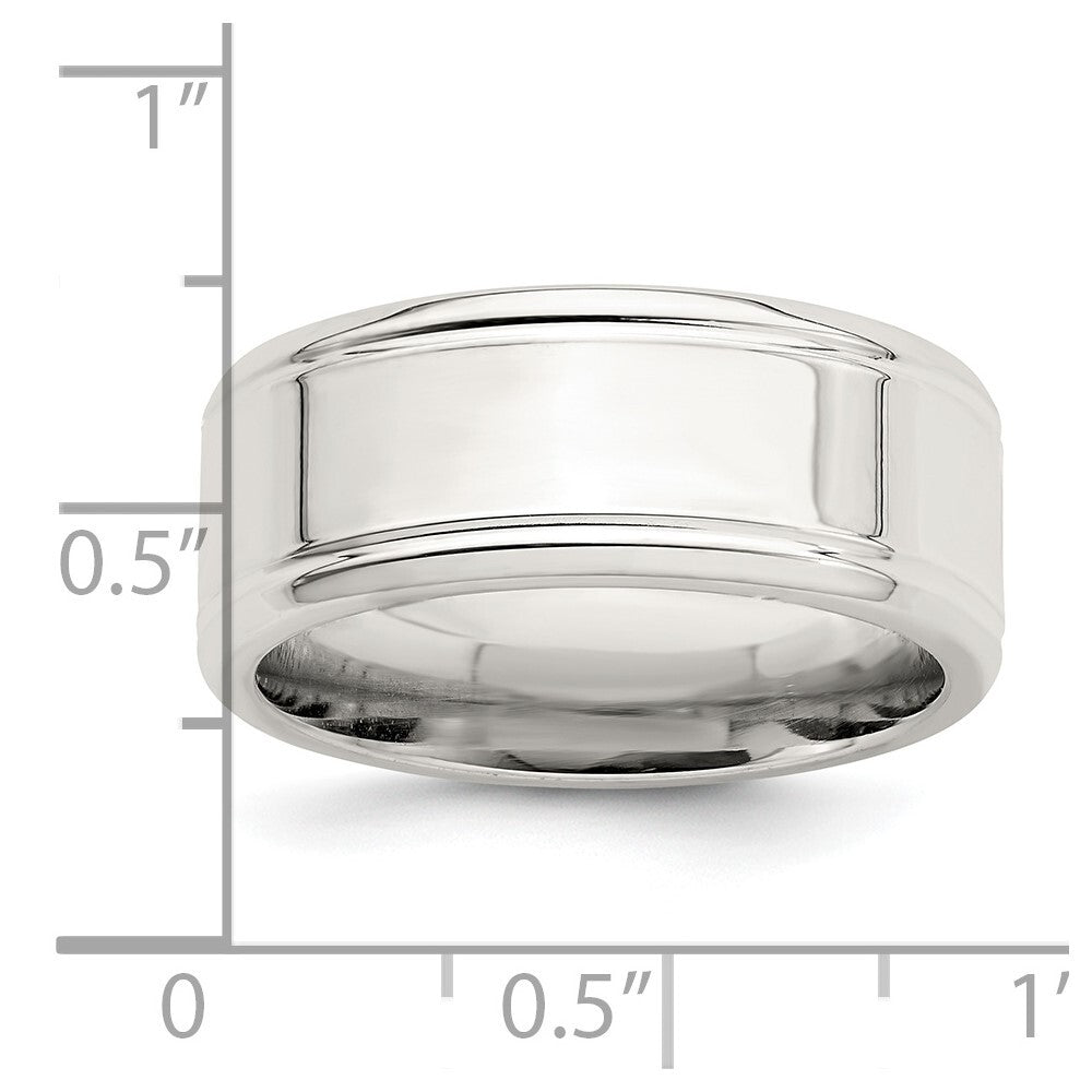 Sterling Silver 6mm Polished Flat Beveled Edge Fancy Band Size 7
