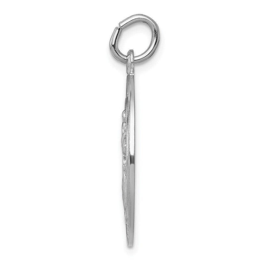 Sterling Silver Rhodium-plated Saint Christopher Medal Pendant
