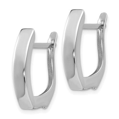 14K White Gold Polished Hinged Stud Earrings Gift for Women