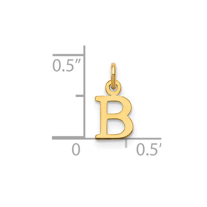 14k Yellow Gold Cutout Letter B Initial Pendant