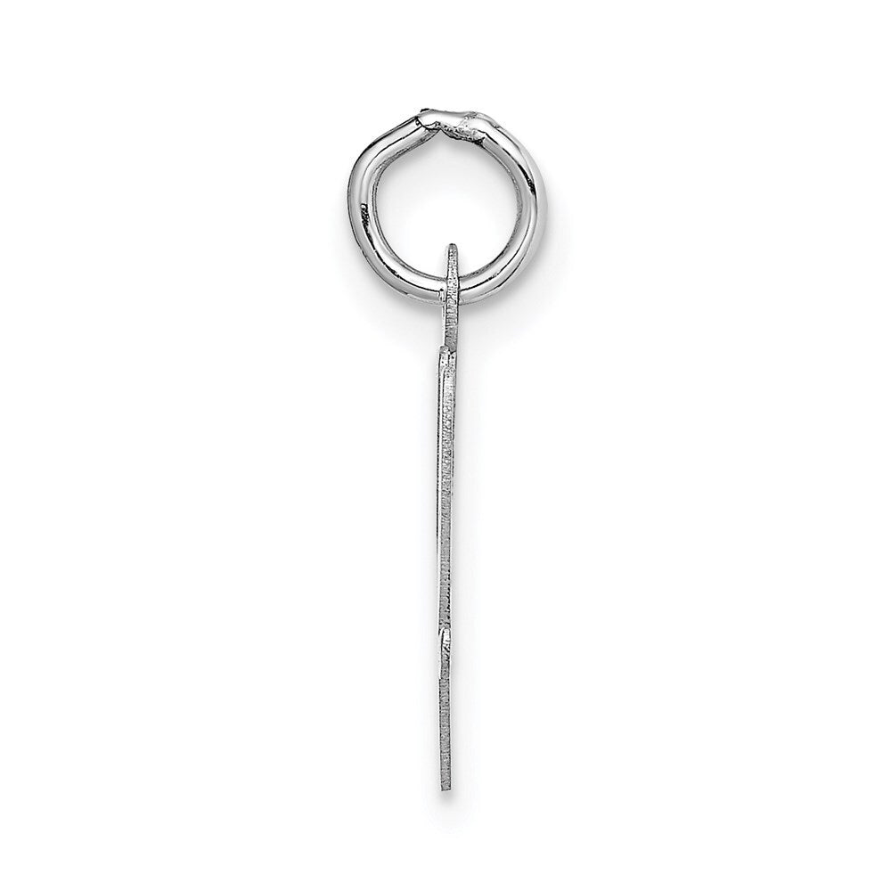 14k White Gold Medium Script Letter W Initial Charm Pendant for Women