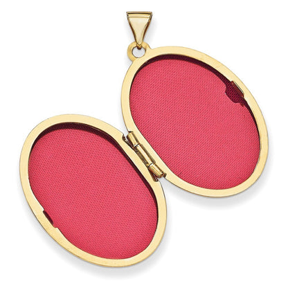 14k Yellow Gold 26mm Oval 1/2 Hand Engraved Locket