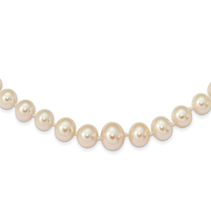 14k Yellow Gold 4-8mm White Freshwater Cultured Pearl Graduated 18 inch Necklace