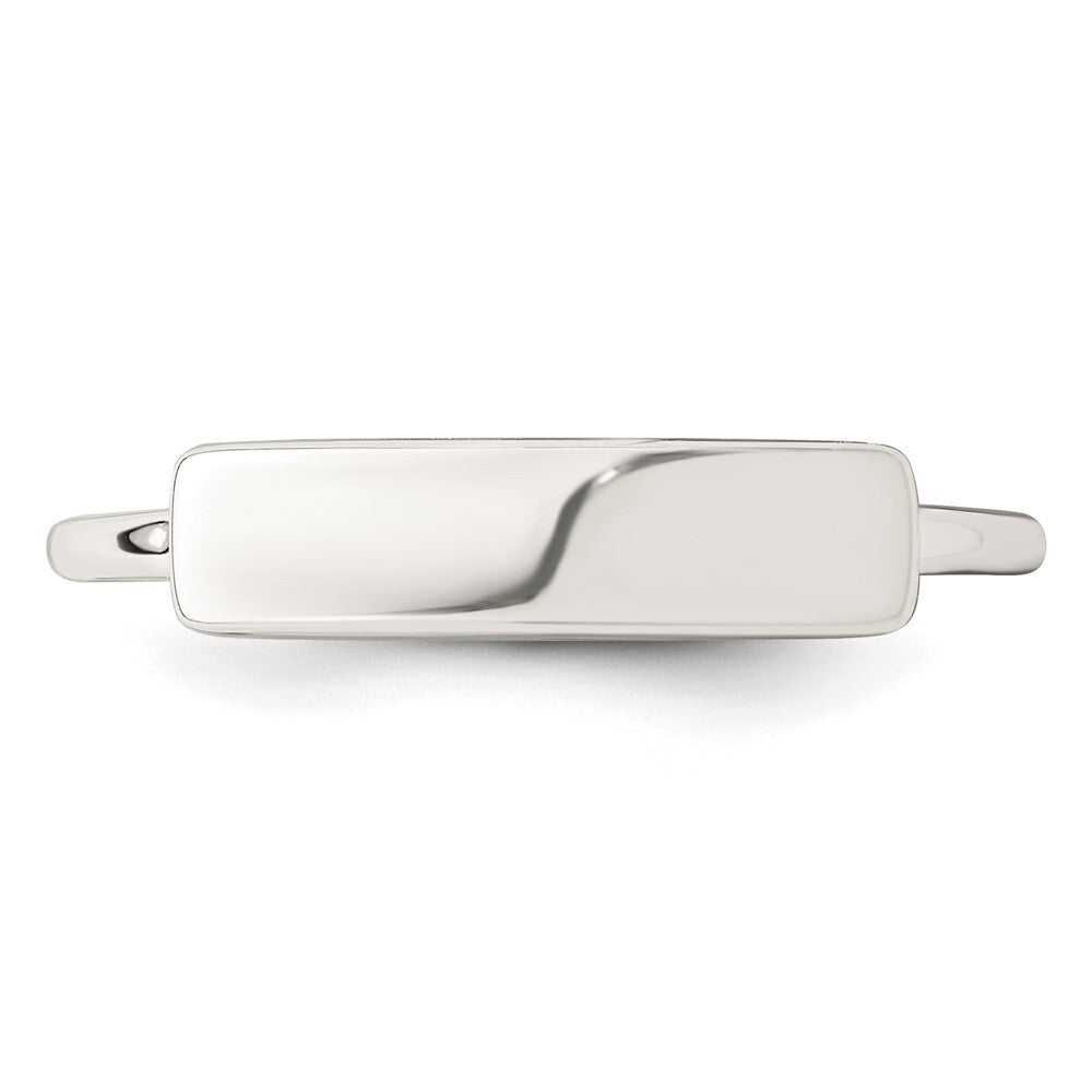Sterling Silver Polished Engraveable Top Ring Size 8
