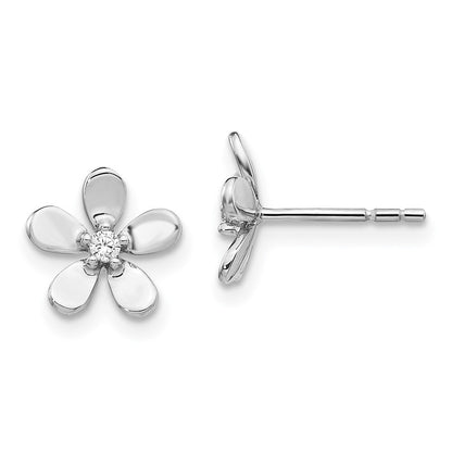 14k White Gold Diamond Stud Earrings Gift for Women